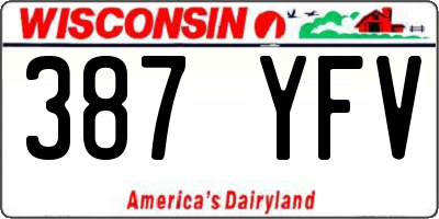 WI license plate 387YFV