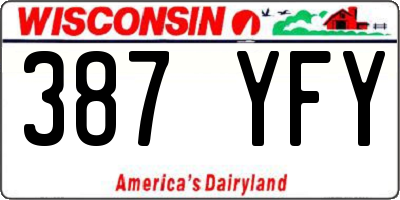 WI license plate 387YFY
