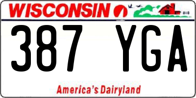 WI license plate 387YGA