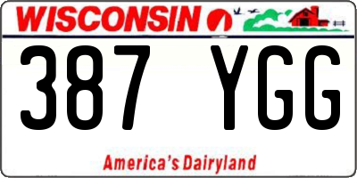 WI license plate 387YGG