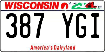 WI license plate 387YGI