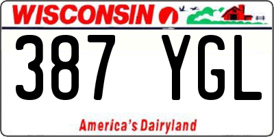WI license plate 387YGL