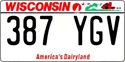 WI license plate 387YGV