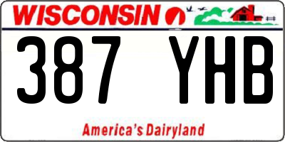 WI license plate 387YHB