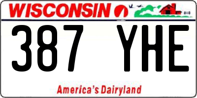 WI license plate 387YHE