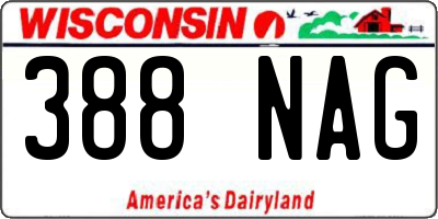 WI license plate 388NAG