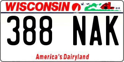 WI license plate 388NAK