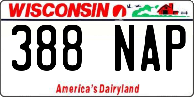 WI license plate 388NAP