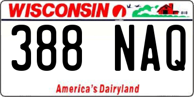 WI license plate 388NAQ