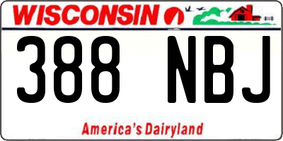 WI license plate 388NBJ