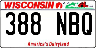 WI license plate 388NBQ