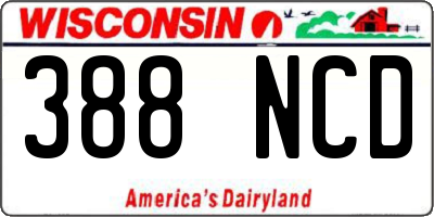 WI license plate 388NCD