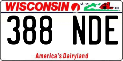 WI license plate 388NDE