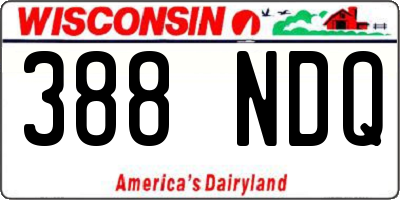 WI license plate 388NDQ