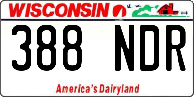 WI license plate 388NDR