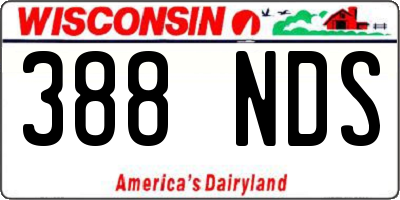 WI license plate 388NDS