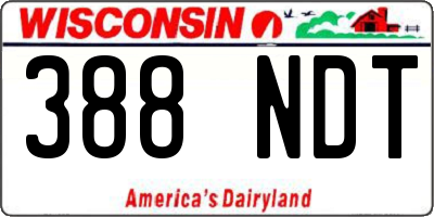 WI license plate 388NDT