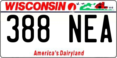 WI license plate 388NEA