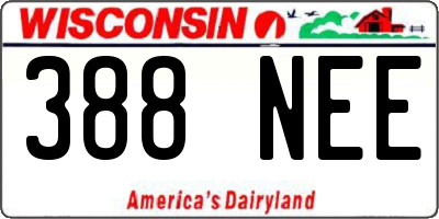 WI license plate 388NEE