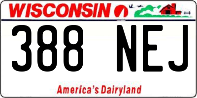 WI license plate 388NEJ