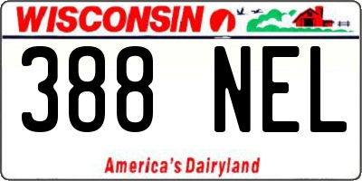 WI license plate 388NEL