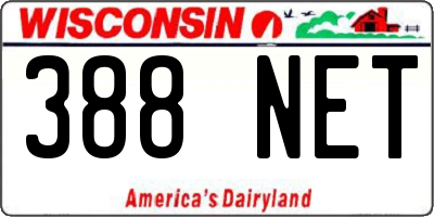 WI license plate 388NET