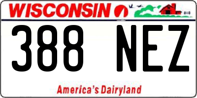 WI license plate 388NEZ