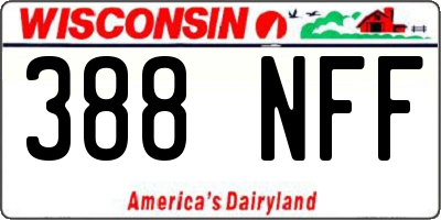 WI license plate 388NFF