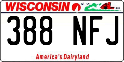 WI license plate 388NFJ