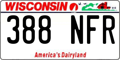 WI license plate 388NFR