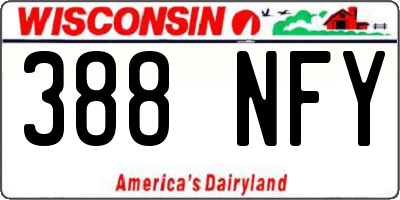 WI license plate 388NFY