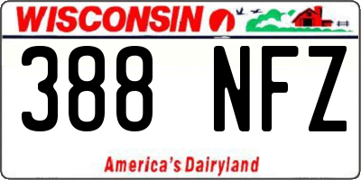 WI license plate 388NFZ
