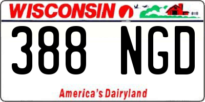 WI license plate 388NGD