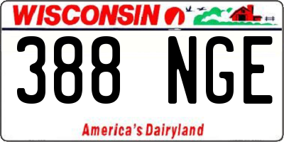 WI license plate 388NGE