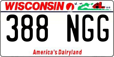 WI license plate 388NGG