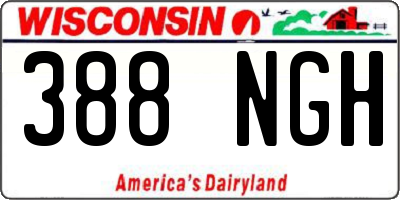 WI license plate 388NGH
