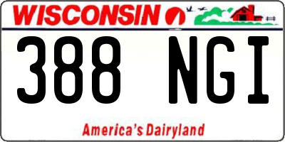 WI license plate 388NGI