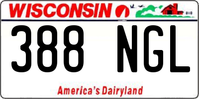 WI license plate 388NGL