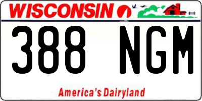 WI license plate 388NGM
