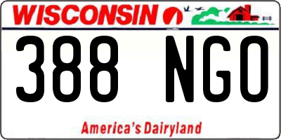 WI license plate 388NGO