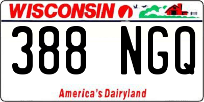 WI license plate 388NGQ