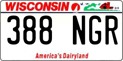 WI license plate 388NGR