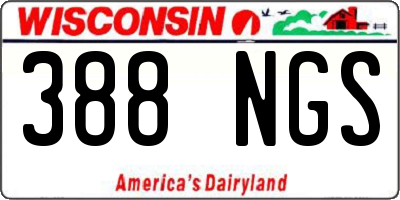 WI license plate 388NGS