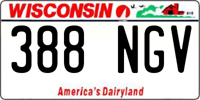 WI license plate 388NGV