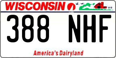 WI license plate 388NHF