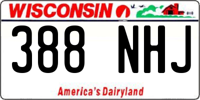 WI license plate 388NHJ