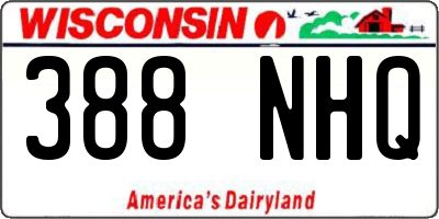 WI license plate 388NHQ