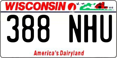 WI license plate 388NHU