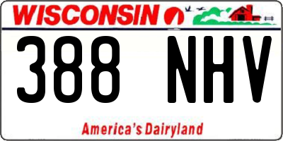 WI license plate 388NHV