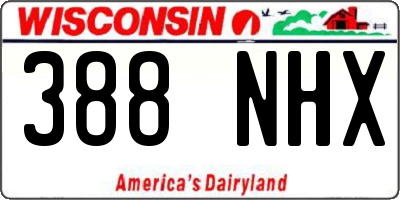 WI license plate 388NHX